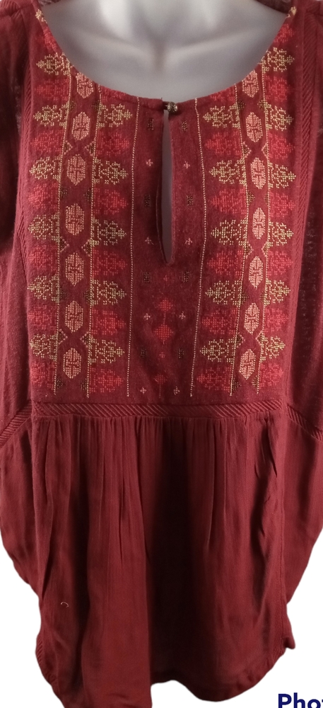 Lucky Brand Boho Cap Sleeve Top Size Large